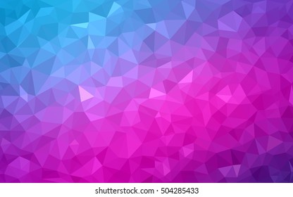 Light pink, blue triangle mosaic template. Modern geometrical abstract illustration with gradient. The best triangular design for your business.