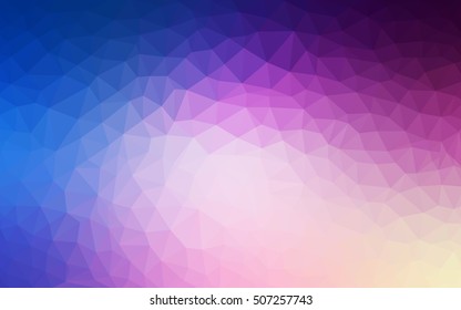 Light pink, blue triangle mosaic pattern. Colorful illustration in abstract style with gradient. Triangular pattern for your business design.