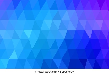 Light pink, blue triangle mosaic template. Colorful illustration in abstract style with gradient. The template can be used as a background for cell phones.