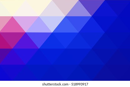 Light pink, blue triangle mosaic template. Shining illustration, which consist of triangles. A completely new design for your business.