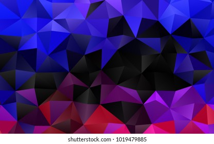 Light Pink, Blue vector abstract mosaic background. A vague abstract illustration with gradient. Triangular pattern for your business design.