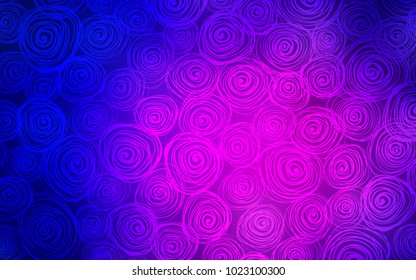 Light Pink, Blue vector abstract doodle template. A completely new color illustration in doodle style with roses. Hand painted design for web, wrapping, wallpaper.