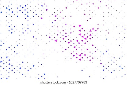Light Pink, Blue vector abstract colorful background, which consist of triangles. Pattern with colored triangles on white background.