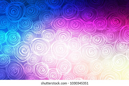 Light Pink, Blue vector abstract doodle template. A vague abstract illustration with roses in doodles style. The best blurred design for your business.