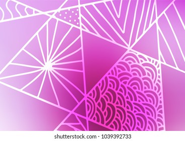 Light Pink, Blue vector abstract doodle pattern. A vague abstract illustration with doodles in Indian style. The textured pattern can be used for website.
