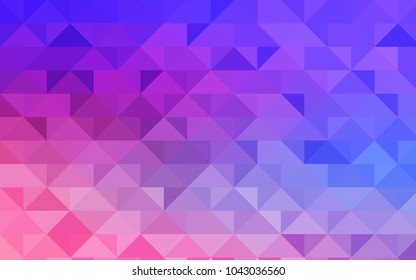Light Pink, Blue vector abstract polygonal template. Geometric illustration in Origami style with gradient.  A new texture for your design.