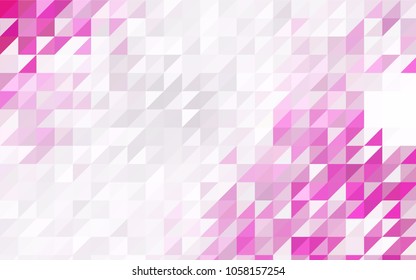 Light Pink, Blue vector abstract colorful background, which consist of triangles. Pattern with colored triangles on white background.