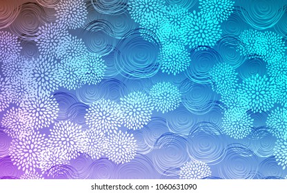 Light Pink, Blue vector abstract doodle background. Colorful abstract illustration with flowers in doodle style. Hand painted design for web, leaflet, textile.