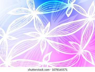 Light Pink, Blue vector abstract doodle pattern. Colorful abstract illustration with lines in Asian style. The pattern can be used for wallpapers and coloring books.