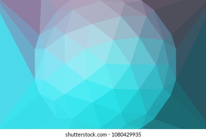 Light Pink, Blue vector abstract polygonal template with a gem in a centre. Shining colorful illustration with triangles. Triangular pattern for your design.
