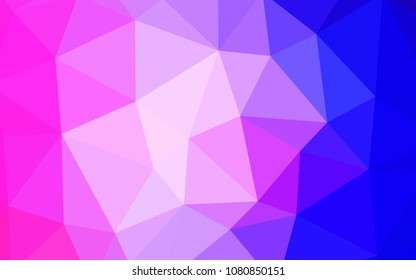 Light Pink, Blue vector abstract mosaic background. Glitter abstract illustration with an elegant triangles. New template for your brand book.