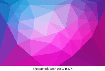 Light Pink, Blue vector abstract polygonal background with a heart in a centre. Elegant polygonal illustration with gradient. Template for cell phone's backgrounds.