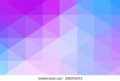 Light Pink, Blue vector abstract polygonal pattern. Triangular geometric sample with gradient.  Brand-new style for your business design.