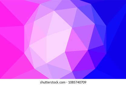 Light Pink, Blue vector abstract polygonal template. Elegant bright polygonal illustration with gradient. Polygonal design for your web site.