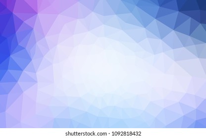 Light Pink, Blue vector abstract polygonal template. Colorful illustration in polygonal style with gradient. A completely new design for your leaflet.