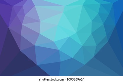 Light Pink, Blue vector abstract polygonal background with a heart in a centre. Triangular geometric sample with gradient.  Template for cell phone's backgrounds.