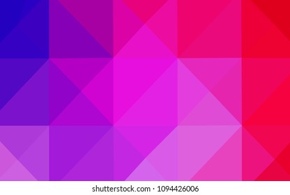 Light Pink, Blue vector abstract mosaic pattern. Geometric illustration in Origami style with gradient.  Textured pattern can be used for background.