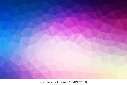 Light Pink, Blue vector abstract mosaic pattern. Elegant bright polygonal illustration with gradient. A completely new design for your leaflet.