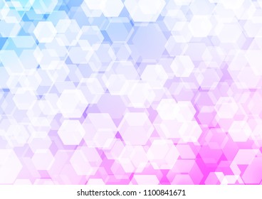 Light Pink, Blue vector abstract mosaic pattern. Modern geometrical abstract illustration with gradient. hexagonal pattern for your business design.