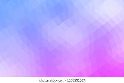 Light Pink, Blue vector abstract polygonal texture. Creative illustration in halftone style with gradient. The best triangular design for your business.