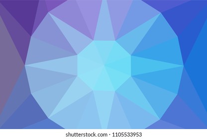 Light Pink, Blue vector abstract polygonal background with a gem in a centre. Elegant polygonal illustration with gradient. Triangular pattern for your design.