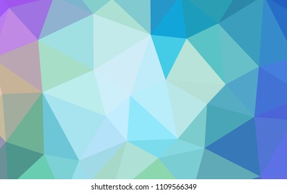 Light Pink, Blue vector abstract polygonal template. Creative illustration in halftone style with triangles. Polygonal design for your web site.