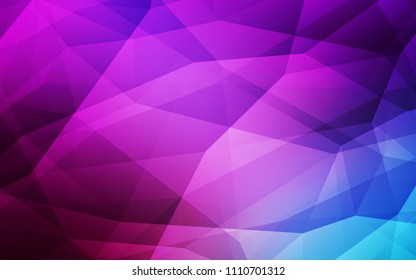 Light Pink, Blue vector abstract polygonal background. Glitter abstract illustration with an elegant triangles. New template for your brand book.