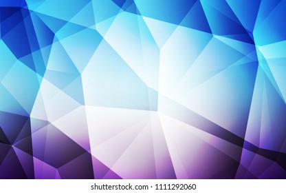Light Pink, Blue vector abstract mosaic background. Creative illustration in halftone style with triangles. A new texture for your web site.