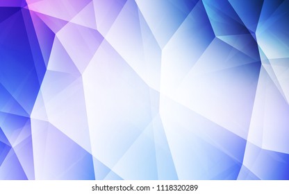 Light Pink, Blue vector abstract polygonal pattern. Shining polygonal illustration, which consist of triangles. Textured pattern for your backgrounds.