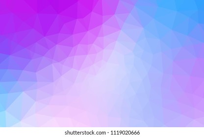 Light Pink, Blue vector abstract mosaic background. Shining colorful illustration with triangles. New template for your brand book.