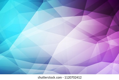Light Pink, Blue vector abstract polygonal pattern. Shining colorful illustration with triangles. Textured pattern for your backgrounds.