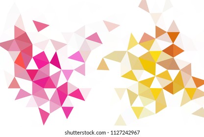 Light Pink, Blue vector abstract mosaic pattern. Colorful abstract illustration with triangles. Triangular pattern for your design.