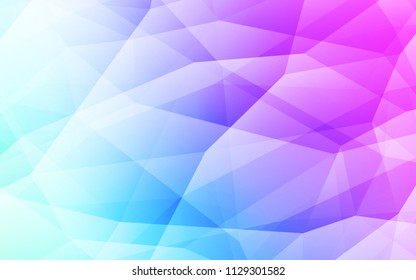 Light Pink, Blue vector abstract mosaic pattern. Modern abstract illustration with triangles. Brand new style for your business design.