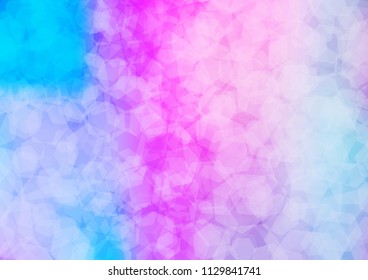 Light Pink, Blue vector abstract mosaic background. hexagonal geometric sample with gradient.  A new texture for your design.