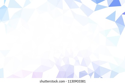 Light Pink, Blue vector abstract polygonal template. Shining polygonal illustration, which consist of triangles. Textured pattern for your backgrounds.