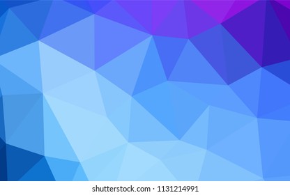Light Pink, Blue vector abstract polygonal background. Triangular geometric sample with gradient.  Completely new template for your banner.
