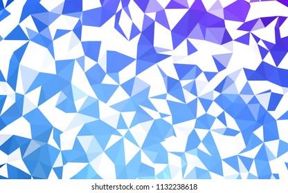 Light Pink, Blue vector abstract polygonal pattern. Creative illustration in halftone style with triangles. Textured pattern for your backgrounds.