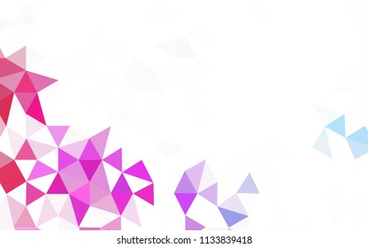 Light Pink, Blue vector abstract mosaic backdrop. Glitter abstract illustration with an elegant triangles. A completely new design for your leaflet.