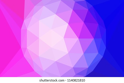 Light Pink, Blue vector abstract polygonal template with a gem in a centre. Illustration in Origami style with gradient.  Completely new template for your banner.