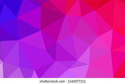 Light Pink, Blue vector abstract polygonal background. Shining colorful illustration with triangles. New template for your brand book.