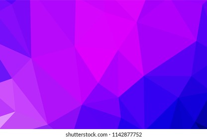 Light Pink, Blue vector abstract polygonal background. Geometric illustration in Origami style with gradient.  Triangular pattern for your design.