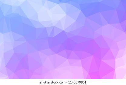 Light Pink, Blue vector abstract mosaic pattern. An elegant bright illustration with gradient. Triangular pattern for your business design.