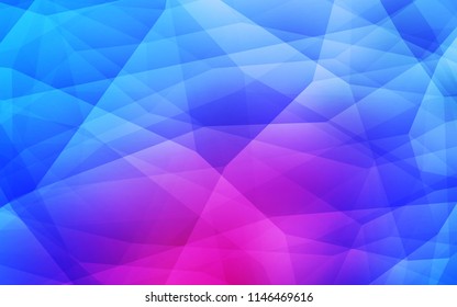 Light Pink, Blue vector abstract polygonal template. Shining polygonal illustration, which consist of triangles. Textured pattern for your backgrounds.