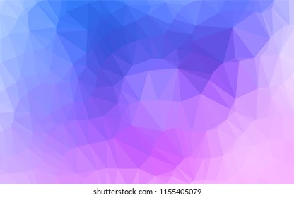 Light Pink, Blue vector abstract polygonal layout. Triangular geometric sample with gradient.  Brand new style for your business design.