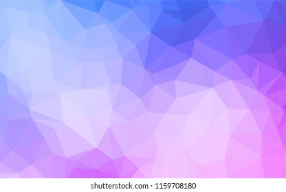 Light Pink, Blue vector abstract polygonal layout. Brand new colored illustration in blurry style with gradient. The best triangular design for your business.