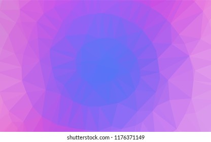 Light Pink, Blue vector abstract polygonal cover. Glitter abstract illustration with an elegant design. A new texture for your design.