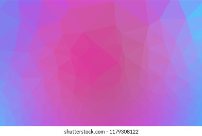 Light Pink, Blue vector abstract polygonal cover. Colorful abstract illustration with gradient. The best triangular design for your business.