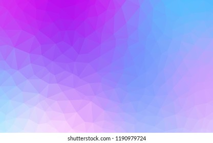 Light Pink, Blue vector abstract polygonal pattern. Shining polygonal illustration, which consist of triangles. Best triangular design for your business.