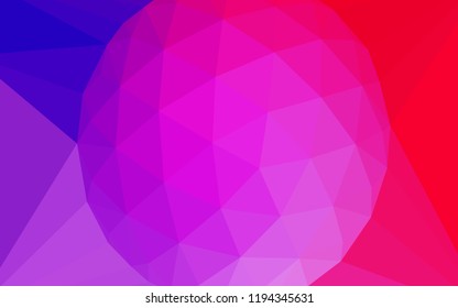Light Pink, Blue vector abstract polygonal pattern with a gem in a centre. Colorful abstract illustration with triangles. Best triangular design for your business.