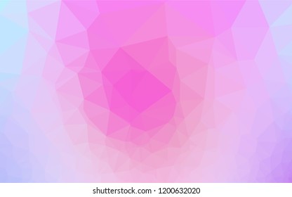 Light Pink, Blue vector abstract polygonal texture. A vague abstract illustration with gradient. The template can be used as a background for cell phones.